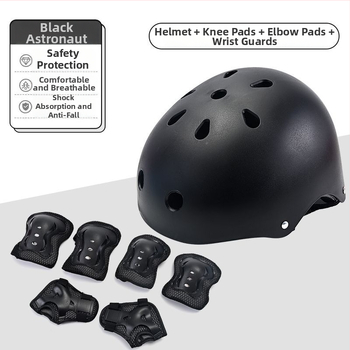 Set de protecție pentru role pentru copii - protecție pentru palme, încheieturi, cap și genunchi; Material: spandex; Pentru patinaj cu role; Cutie: 40