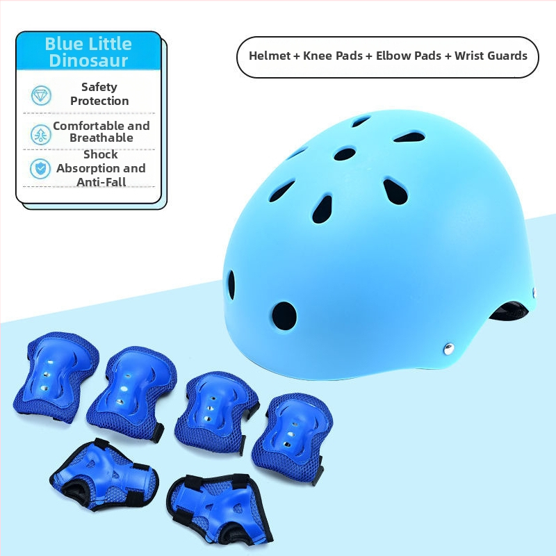 Set de protecție pentru role pentru copii - protecție pentru palme, încheieturi, cap și genunchi; Material: spandex; Pentru patinaj cu role; Cutie: 40