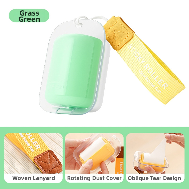 Prenosný valček na chlpy so šnúrkou – pre domáce použitie, odstraňuje chlpy z oblečenia, odstraňuje mačiu srsť, s náhradnými lepivými pásmi