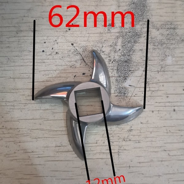 Măcinător de carne de birou cu lamă încrucișată, lamă Turtle-Back, ax pătrat, placă perforată, placă de ieșire a cărnii