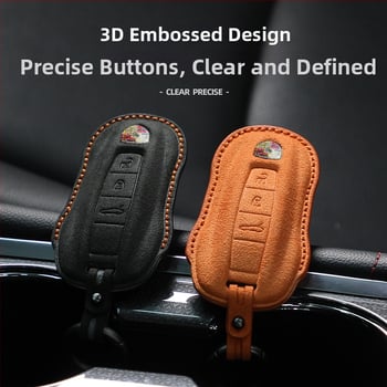 SNBLO husă Alcantara pentru cheie Porsche — compatibilă cu Cayenne, Taycan, Panamera, Macan și 718; personalizare disponibilă