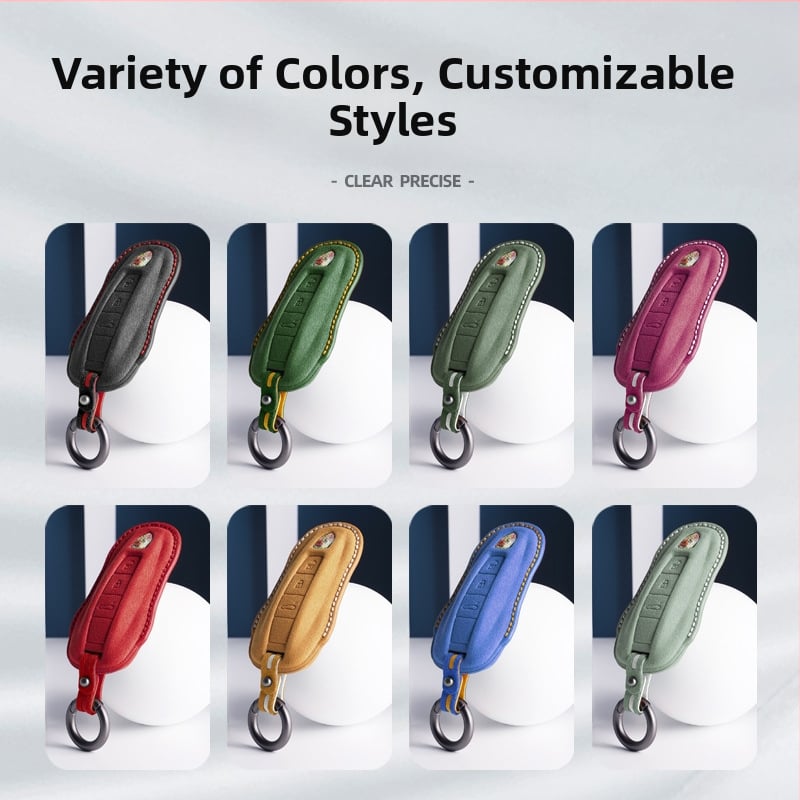 SNBLO husă Alcantara pentru cheie Porsche — compatibilă cu Cayenne, Taycan, Panamera, Macan și 718; personalizare disponibilă