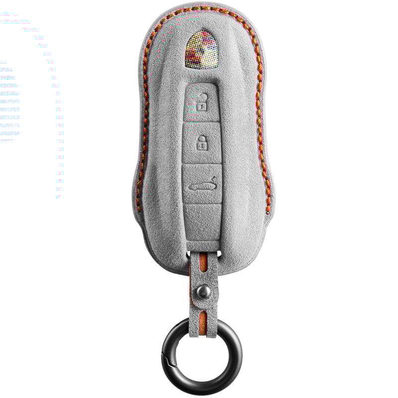 SNBLO husă Alcantara pentru cheie Porsche — compatibilă cu Cayenne, Taycan, Panamera, Macan și 718; personalizare disponibilă