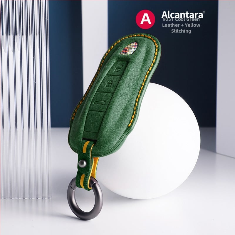 SNBLO husă Alcantara pentru cheie Porsche — compatibilă cu Cayenne, Taycan, Panamera, Macan și 718; personalizare disponibilă