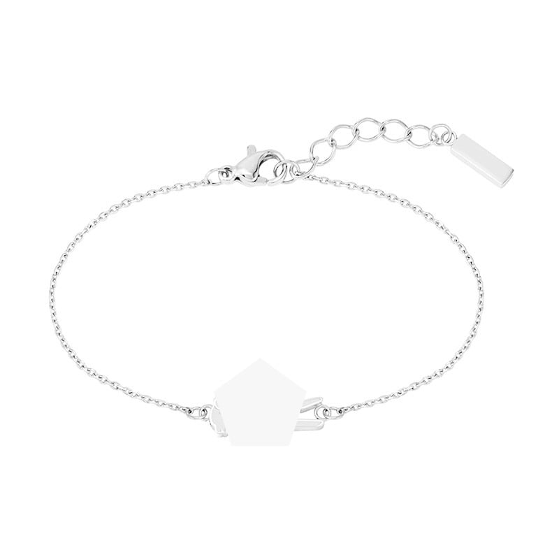 Крокодилска гривна от неръждаема стомана, полирана повърхност, унисекс геометричен дизайн, стил: универсален, бижу за ръка