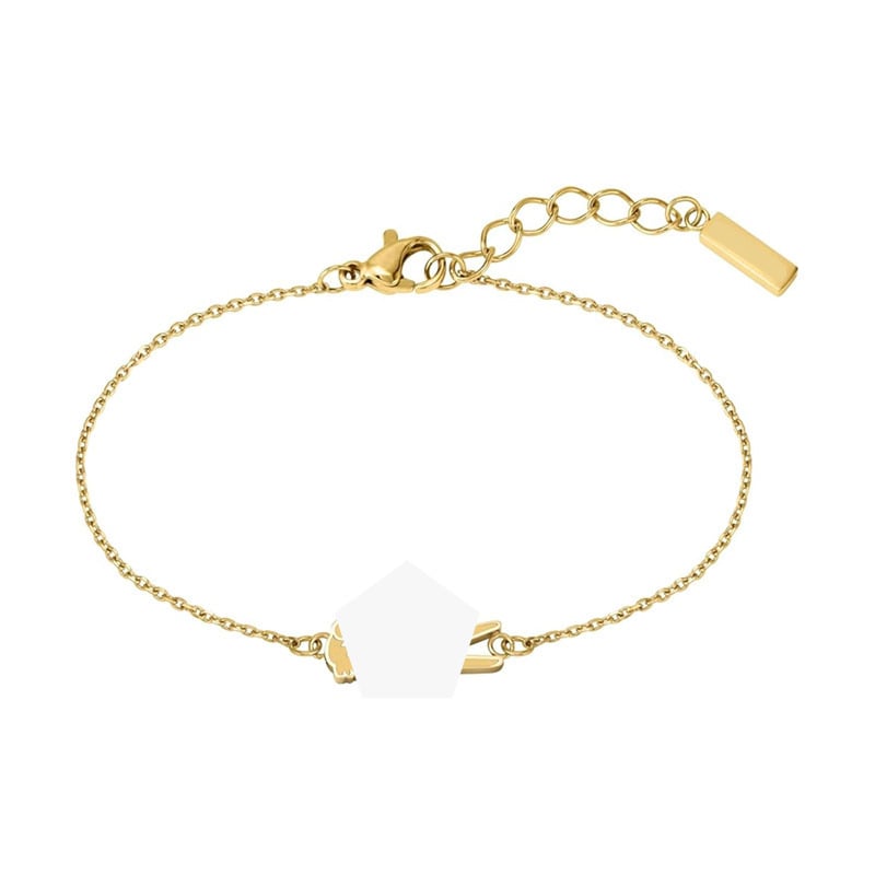 Крокодилска гривна от неръждаема стомана, полирана повърхност, унисекс геометричен дизайн, стил: универсален, бижу за ръка