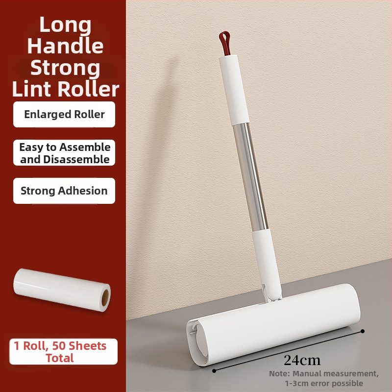 Dugacak valjak za dlačice mačaka – zamjenski lepivi valjak, uklanjanje dlaka s kreveta i poda; Materijal: PP/ABS/nerđajući čelik/papir; Značka: Home Storm; Podrijetlo: Jinhua, Zhejiang; Pokretanje: jesen 2025