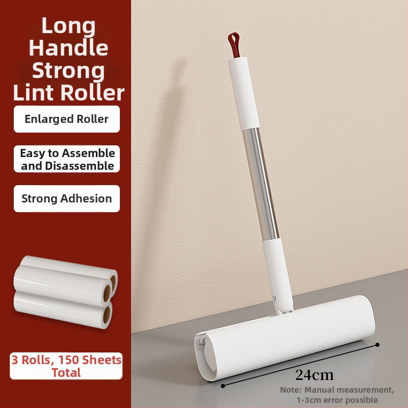 Dugacak valjak za dlačice mačaka – zamjenski lepivi valjak, uklanjanje dlaka s kreveta i poda; Materijal: PP/ABS/nerđajući čelik/papir; Značka: Home Storm; Podrijetlo: Jinhua, Zhejiang; Pokretanje: jesen 2025