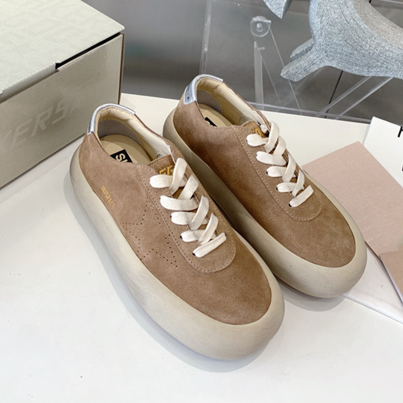 Платформени обувки за ежедневието, плюшена подплата от агнешка вълна, велурен горен слой, гумена подметка, закопчаване с връзки