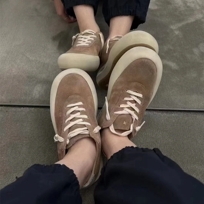 Платформени обувки за ежедневието, плюшена подплата от агнешка вълна, велурен горен слой, гумена подметка, закопчаване с връзки