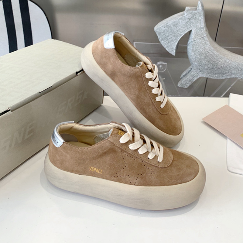 Платформени обувки за ежедневието, плюшена подплата от агнешка вълна, велурен горен слой, гумена подметка, закопчаване с връзки