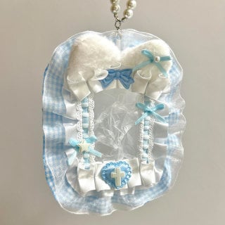 Kézzel készített plüss csipkés kártyatartó és személyi igazolvány védő – DIY charm dekoráció