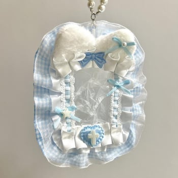 Kézzel készített plüss csipkés kártyatartó és személyi igazolvány védő – DIY charm dekoráció