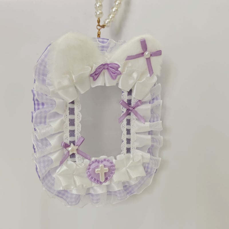 Kézzel készített plüss csipkés kártyatartó és személyi igazolvány védő – DIY charm dekoráció