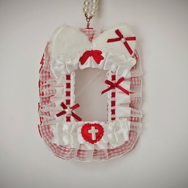 Kézzel készített plüss csipkés kártyatartó és személyi igazolvány védő – DIY charm dekoráció