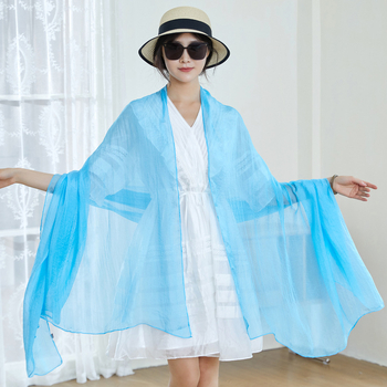 Šal od šifona za žene – warp-knit tkanina, satenski završetak, dekorativni šal za sve sezone, japansko-korejski sladak stil