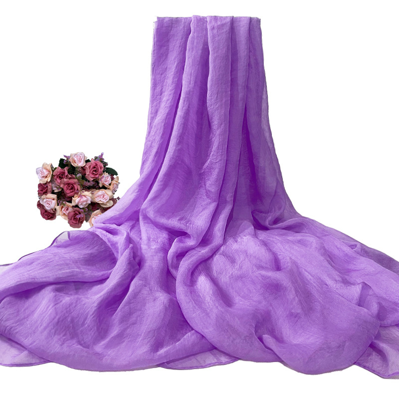 Šal od šifona za žene – warp-knit tkanina, satenski završetak, dekorativni šal za sve sezone, japansko-korejski sladak stil