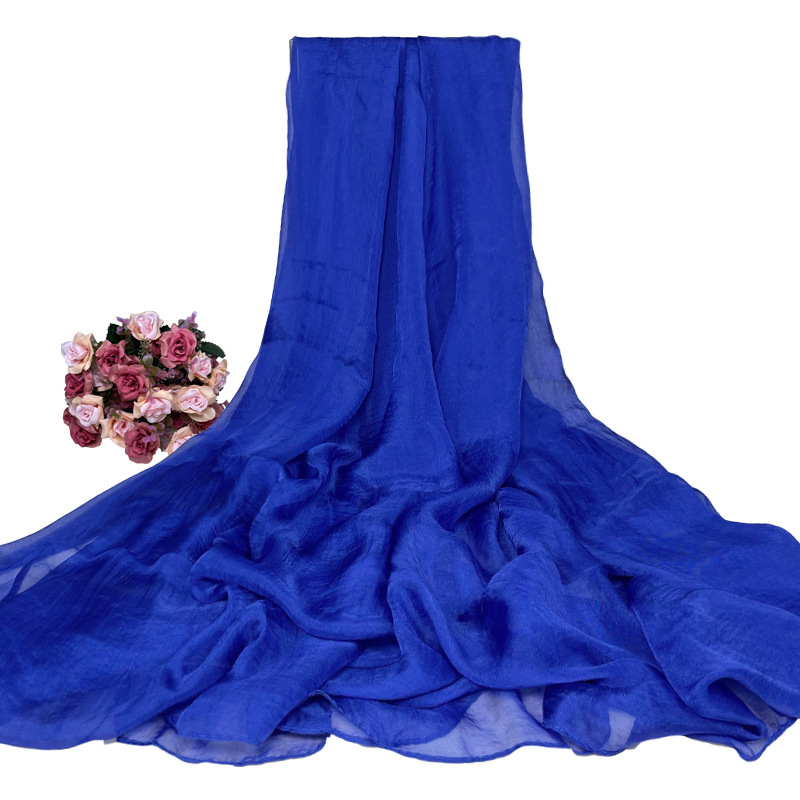 Šal od šifona za žene – warp-knit tkanina, satenski završetak, dekorativni šal za sve sezone, japansko-korejski sladak stil