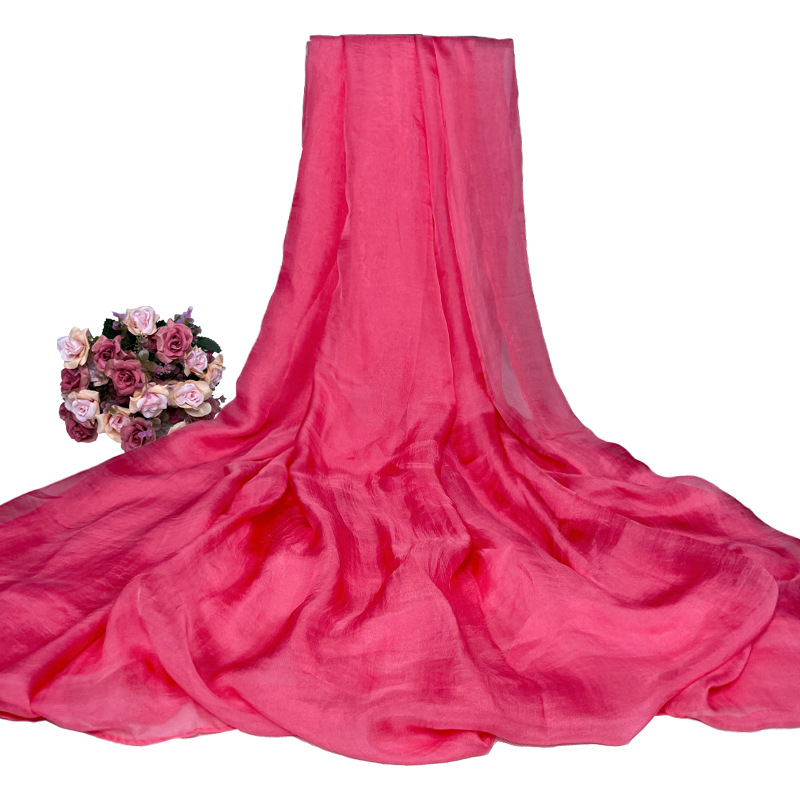 Šal od šifona za žene – warp-knit tkanina, satenski završetak, dekorativni šal za sve sezone, japansko-korejski sladak stil