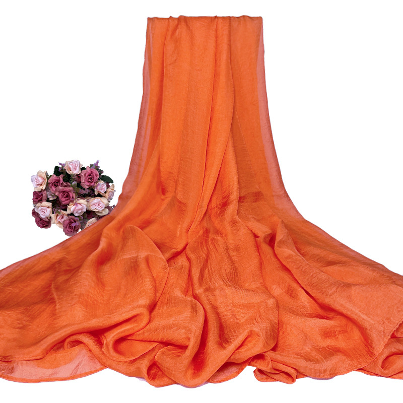 Šal od šifona za žene – warp-knit tkanina, satenski završetak, dekorativni šal za sve sezone, japansko-korejski sladak stil