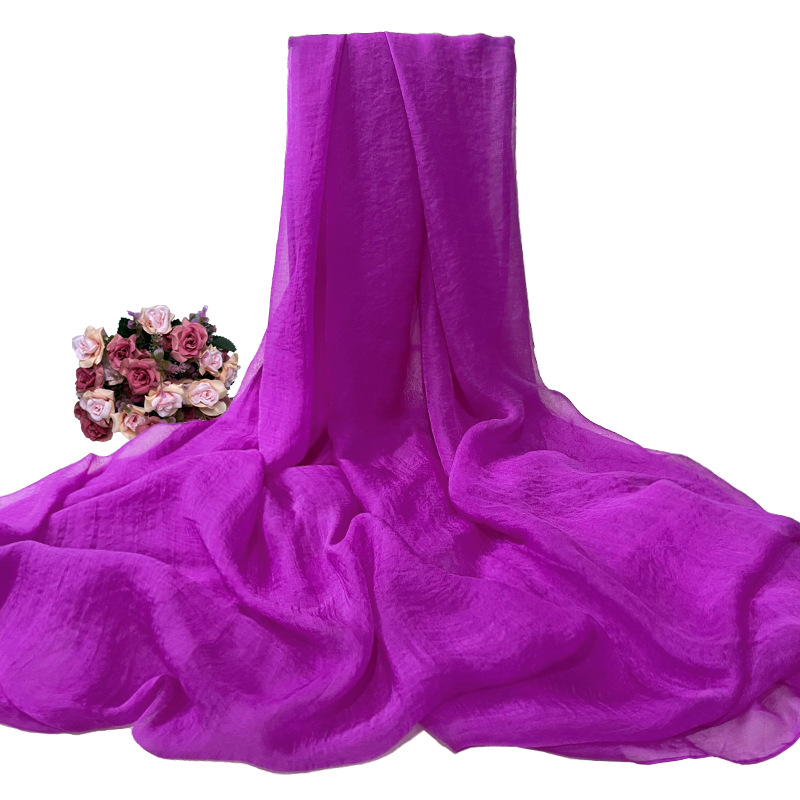 Šal od šifona za žene – warp-knit tkanina, satenski završetak, dekorativni šal za sve sezone, japansko-korejski sladak stil