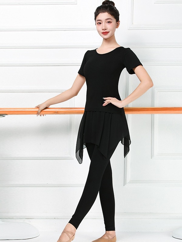 Женски комплект за модерен танц за практику (горнище и панталон) – модален плат, подплата модал, подходящ за всички сезони, сценични костюми за различни танцови стилове.