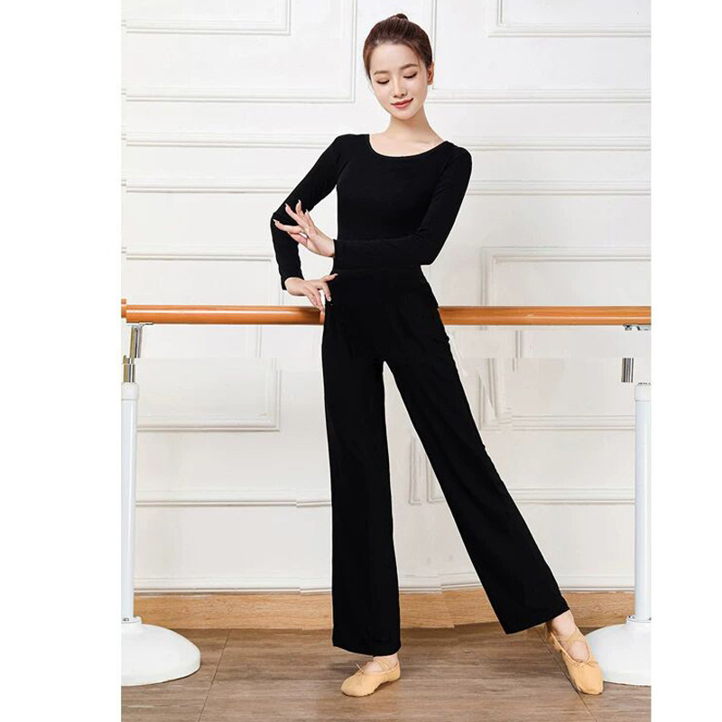 Женски комплект за модерен танц за практику (горнище и панталон) – модален плат, подплата модал, подходящ за всички сезони, сценични костюми за различни танцови стилове.