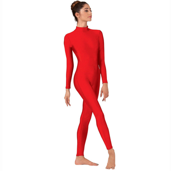 Найлонов формящ прилепнал гащеризон с дълги ръкави за танци, гимнастика и йога