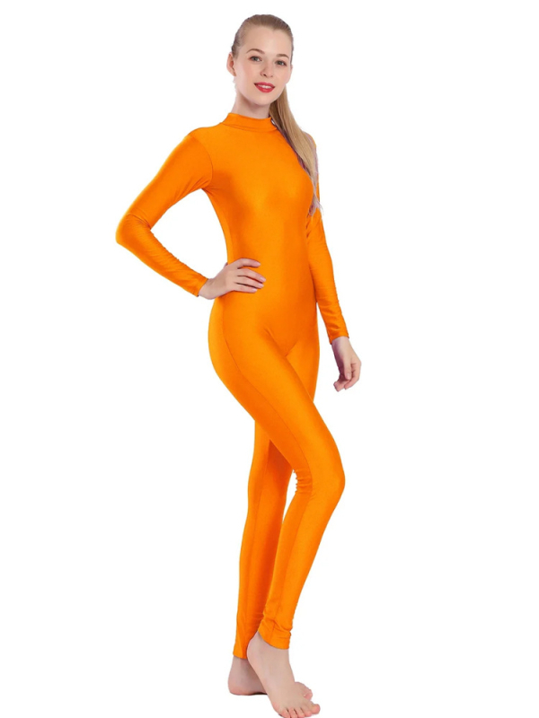 Найлонов формящ прилепнал гащеризон с дълги ръкави за танци, гимнастика и йога