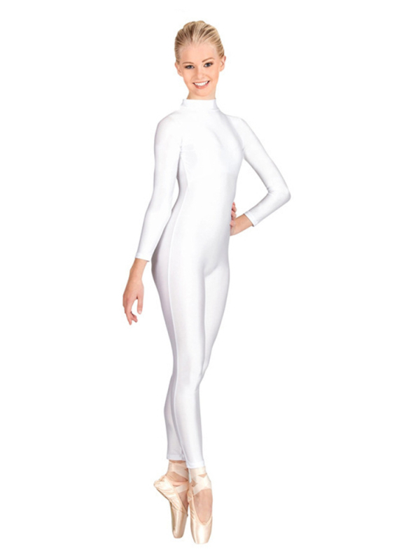Найлонов формящ прилепнал гащеризон с дълги ръкави за танци, гимнастика и йога
