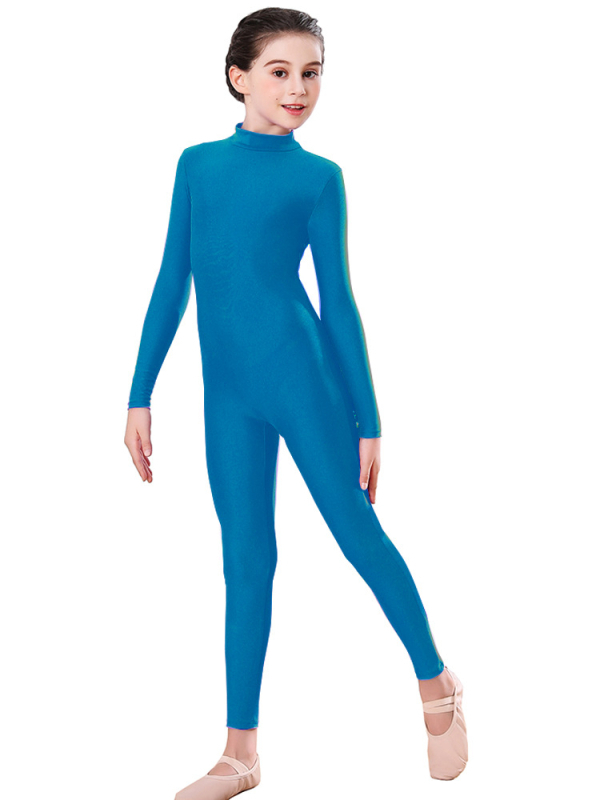 Найлонов формящ прилепнал гащеризон с дълги ръкави за танци, гимнастика и йога