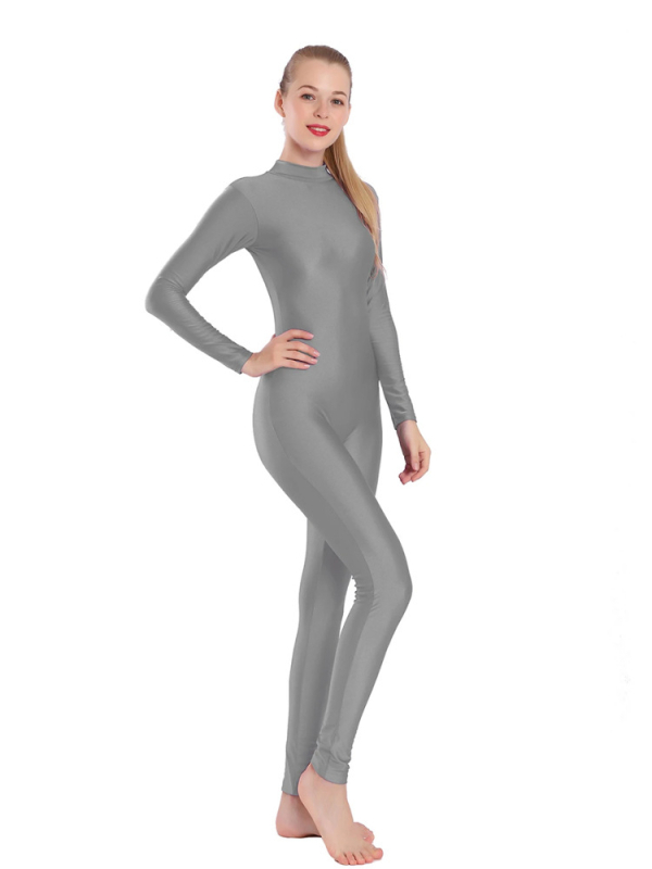 Найлонов формящ прилепнал гащеризон с дълги ръкави за танци, гимнастика и йога