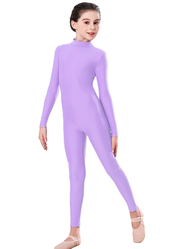 Найлонов формящ прилепнал гащеризон с дълги ръкави за танци, гимнастика и йога
