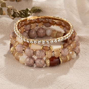 Manwan гривна от сплав с електроплатиране, еластична бохемска гривна с мъниста, унисекс, ретро стил