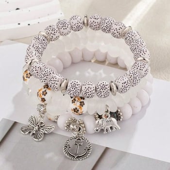 Manwan гривна от сплав с електроплатиране, еластична бохемска гривна с мъниста, унисекс, ретро стил