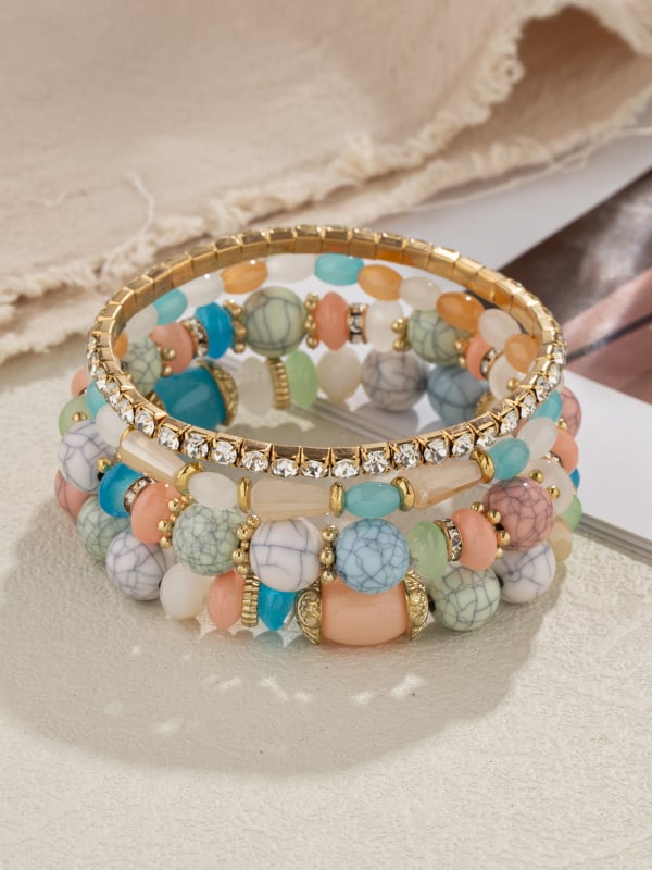 Manwan гривна от сплав с електроплатиране, еластична бохемска гривна с мъниста, унисекс, ретро стил