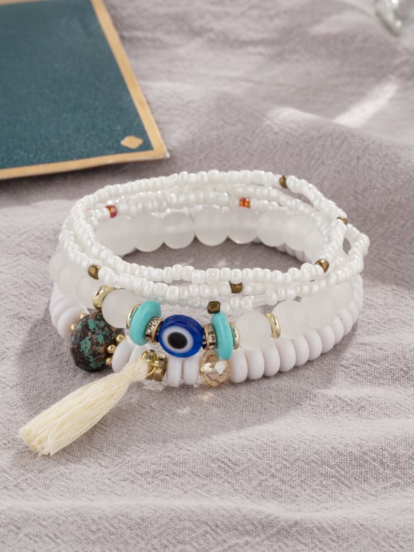 Manwan гривна от сплав с електроплатиране, еластична бохемска гривна с мъниста, унисекс, ретро стил