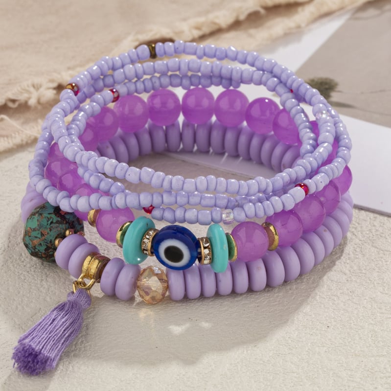 Manwan гривна от сплав с електроплатиране, еластична бохемска гривна с мъниста, унисекс, ретро стил