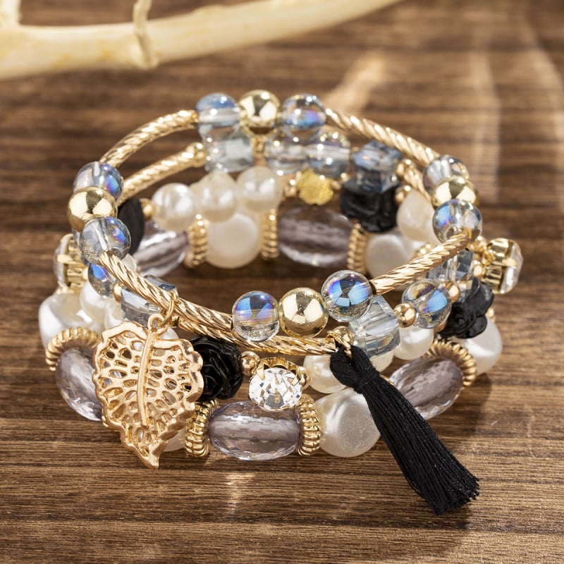 Manwan гривна от сплав с електроплатиране, еластична бохемска гривна с мъниста, унисекс, ретро стил