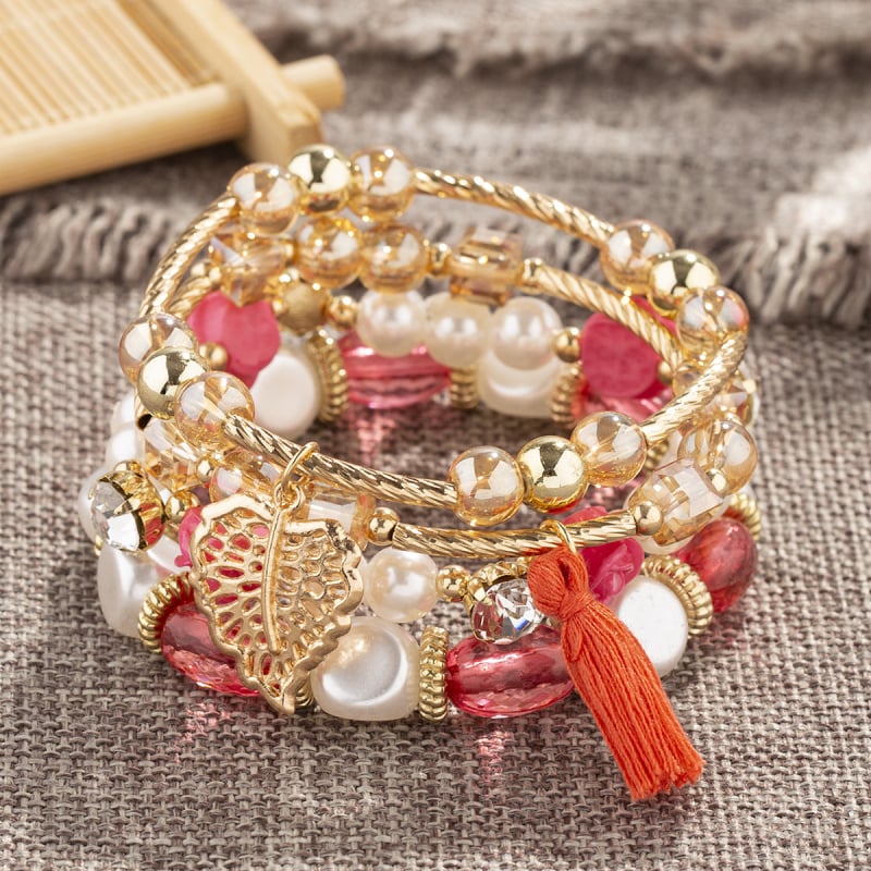 Manwan гривна от сплав с електроплатиране, еластична бохемска гривна с мъниста, унисекс, ретро стил