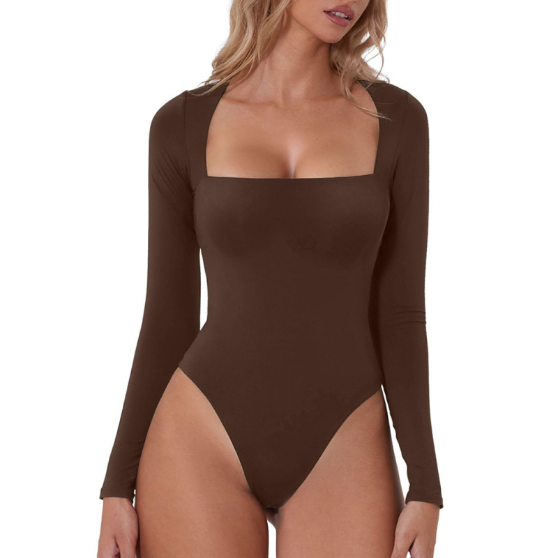 Балетно боди с дълги ръкави и квадратно деколте, солиден цвят; материя: смес от химически влакна; съдържание на нейлон 80%; подплата: памук 75%