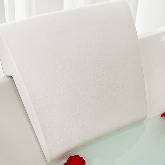 Pernă de baie pentru cadă, cu 6 ventuze, din PU impermeabil, suport ergonomic pentru gât, design curbat pentru coloana cervicală, accesoriu de baie rezistent la umezeală