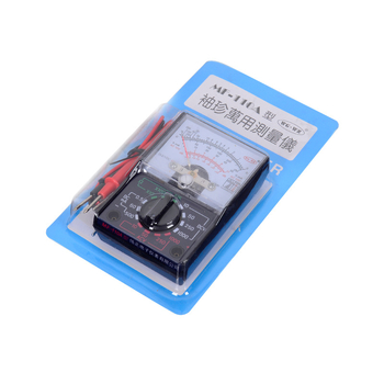 MF110 hordozható analóg multiméter – otthoni használatra, diákoknak és szakembereknek; magas biztonsági szint; tartozékok: mérőzsinórok