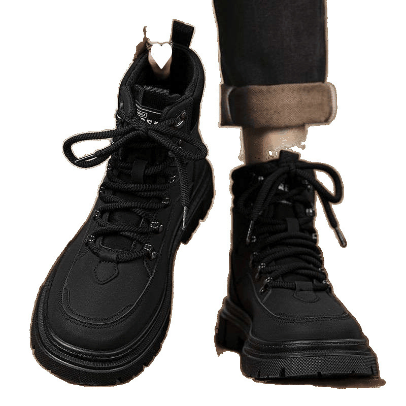 Férfi PU felületű magas szárú bakancsok, vízálló, csúszásmentes, túrázáshoz