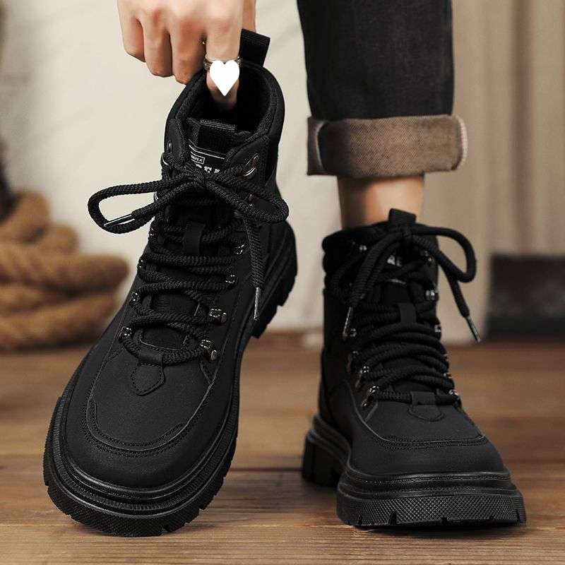 Férfi PU felületű magas szárú bakancsok, vízálló, csúszásmentes, túrázáshoz