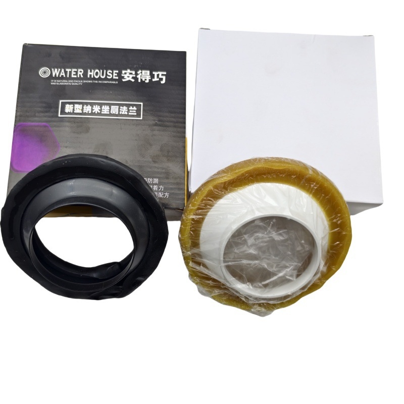 Inel etanș cu flanșă pentru vasul de toaletă – plastic și cauciuc, accesorii pentru toaletă, instalare directă, prelucrare personalizabilă