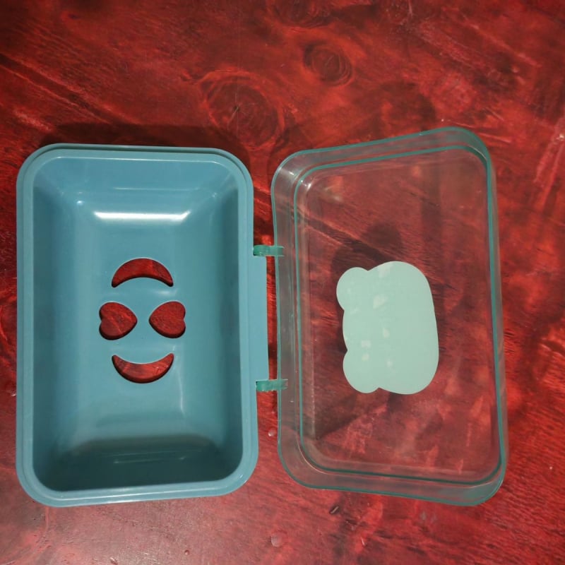 Cutie pentru săpun din plastic transparent, cu capac rabatabil și drenaj, pentru casă, cămin și baie