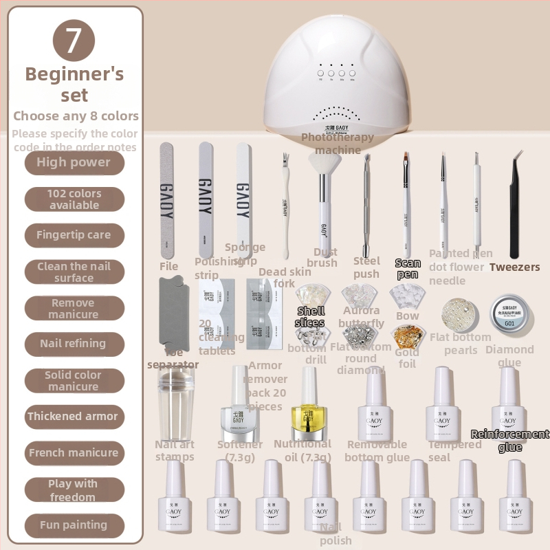 Σετ μανικιούρ Guijiao – πλήρες κιτ εργαλείων για αρχάριους, με λάμπα σκλήρυνσης gel νυχιών