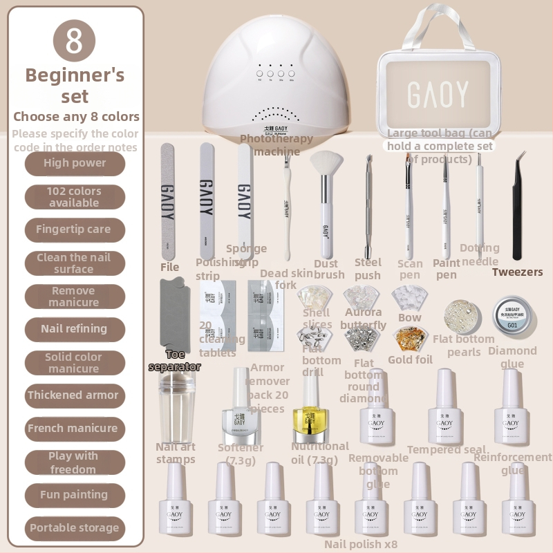 Σετ μανικιούρ Guijiao – πλήρες κιτ εργαλείων για αρχάριους, με λάμπα σκλήρυνσης gel νυχιών