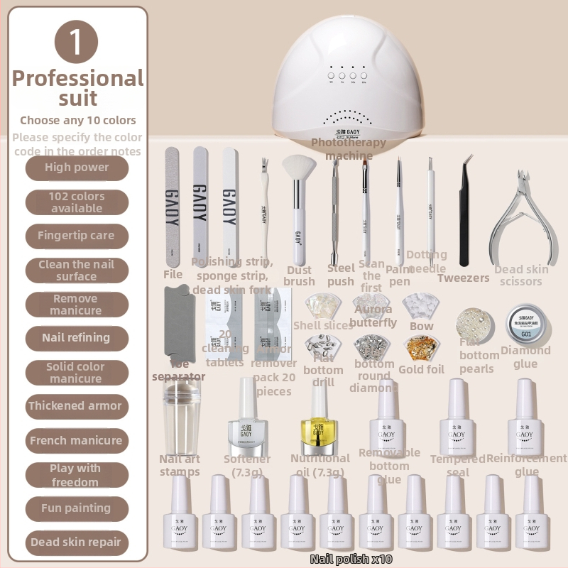 Σετ μανικιούρ Guijiao – πλήρες κιτ εργαλείων για αρχάριους, με λάμπα σκλήρυνσης gel νυχιών